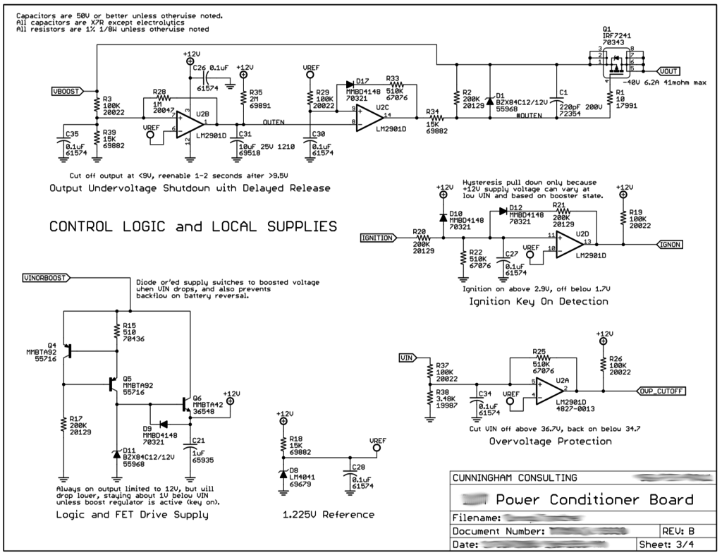 Example schematic for an analog hardware design